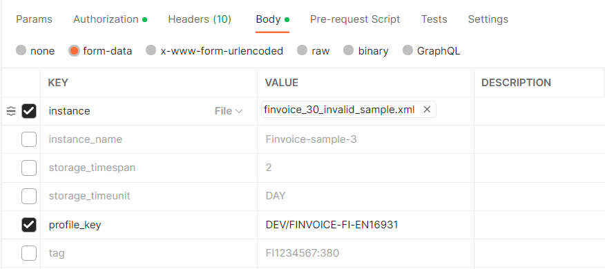 API request param using Postman